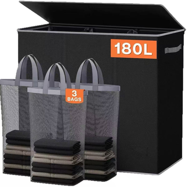 Laundry separation system with practical shopping bags Bowlift