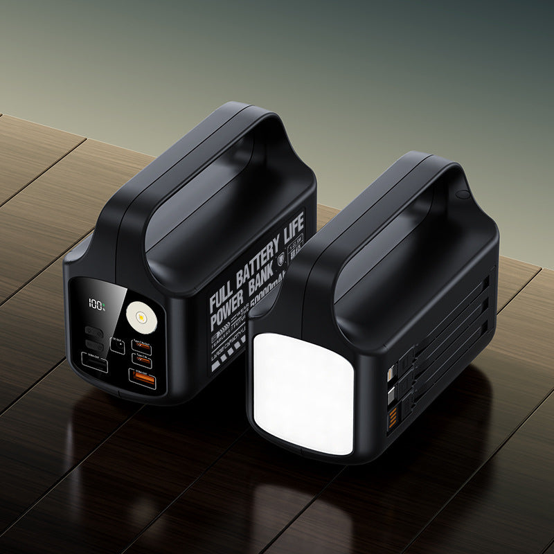 Portable power bank with LED lamp and multifunctional fast charger Bowlift
