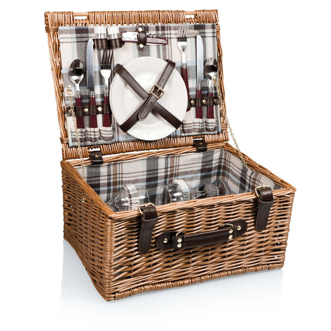 Ladies High-Quality Picnic Basket with Integrated Dish Set and Insulated Inner Pocket Bowlift