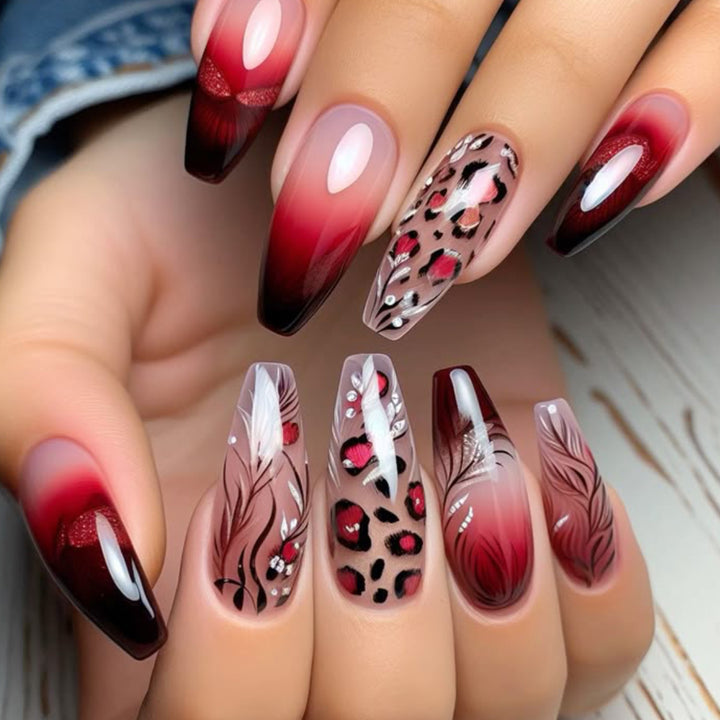 Artistic Long Stiletto Nail Art Extensions Bowlift