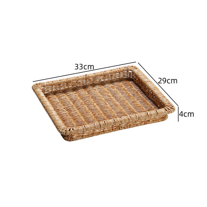 Unisex Rectangular Storage Basket made of braided rattan Bowlift