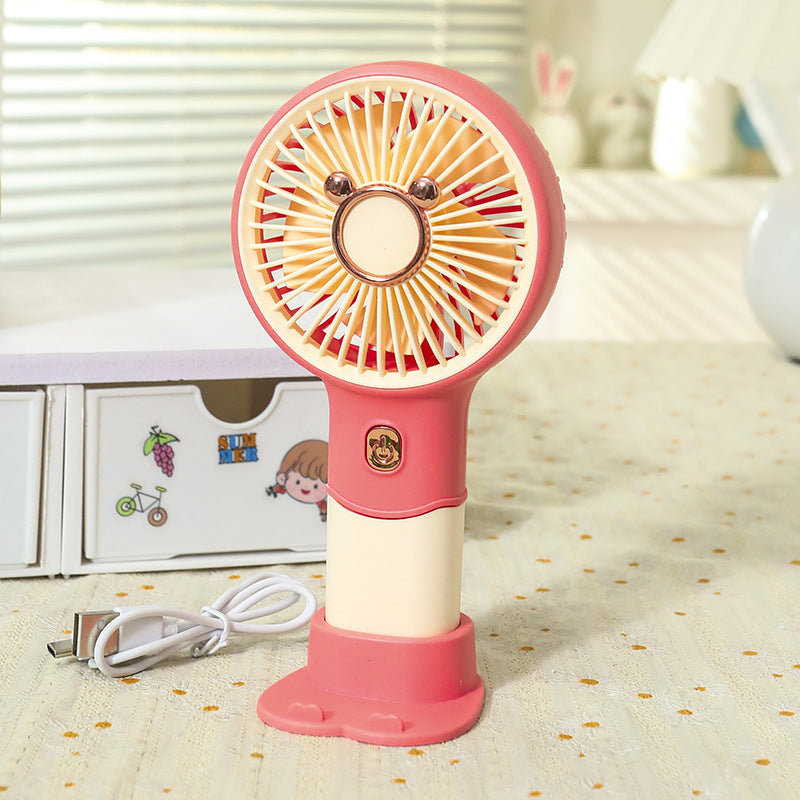 Women's Portable Hand Fan with Cute Animal Design Bowlift