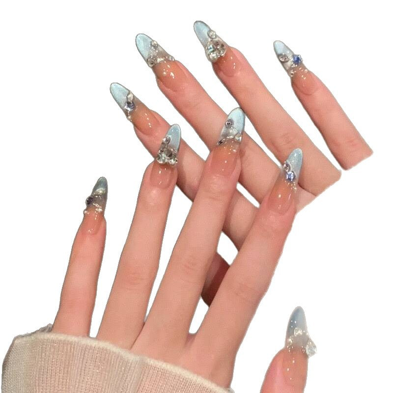 Artistic Crystal-Embellished Nail Extensions Bowlift