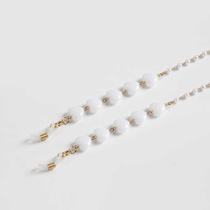 Heart-Shaped Beaded Eyewear Chain Bowlift