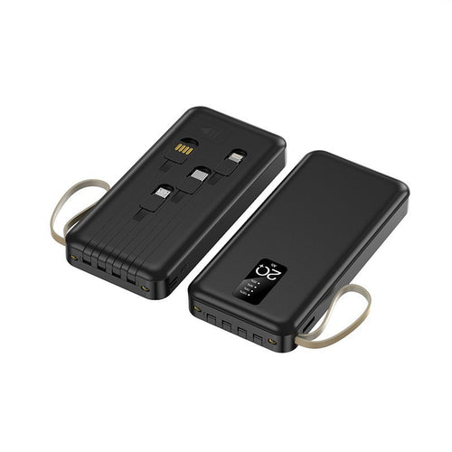 Portable power bank with integrated charging cables and intelligent energy management Bowlift