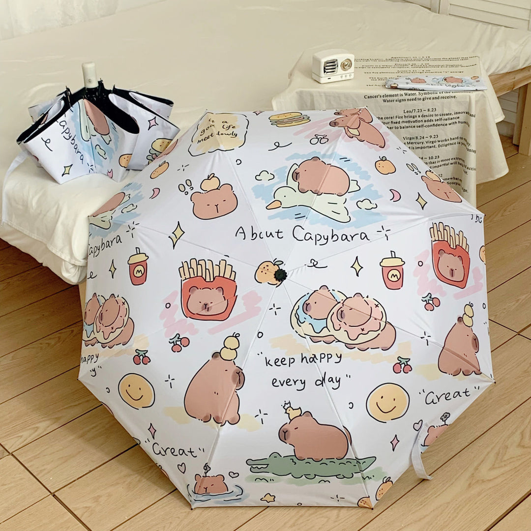 Women's Foldable Umbrella with Animal Motifs Bowlift