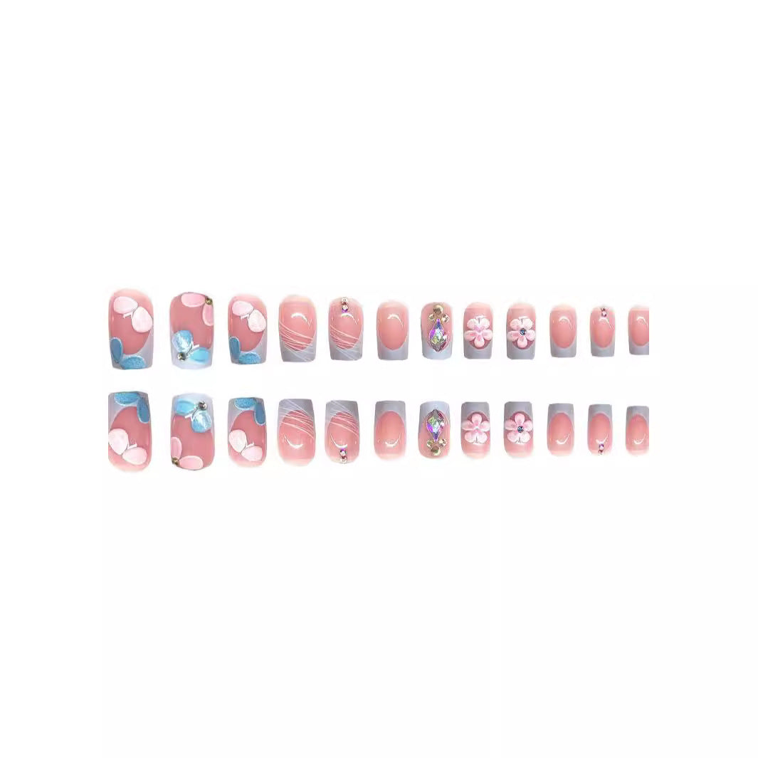 Decorative 3D Floral Nail Art Extensions Bowlift