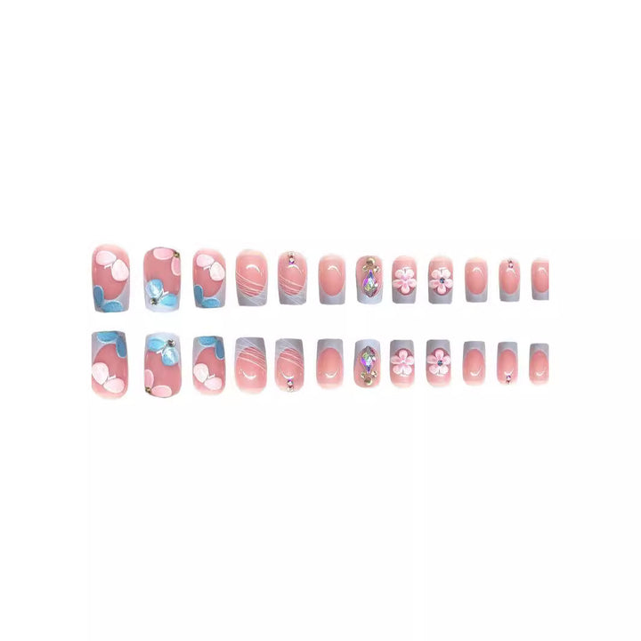 Decorative 3D Floral Nail Art Extensions Bowlift