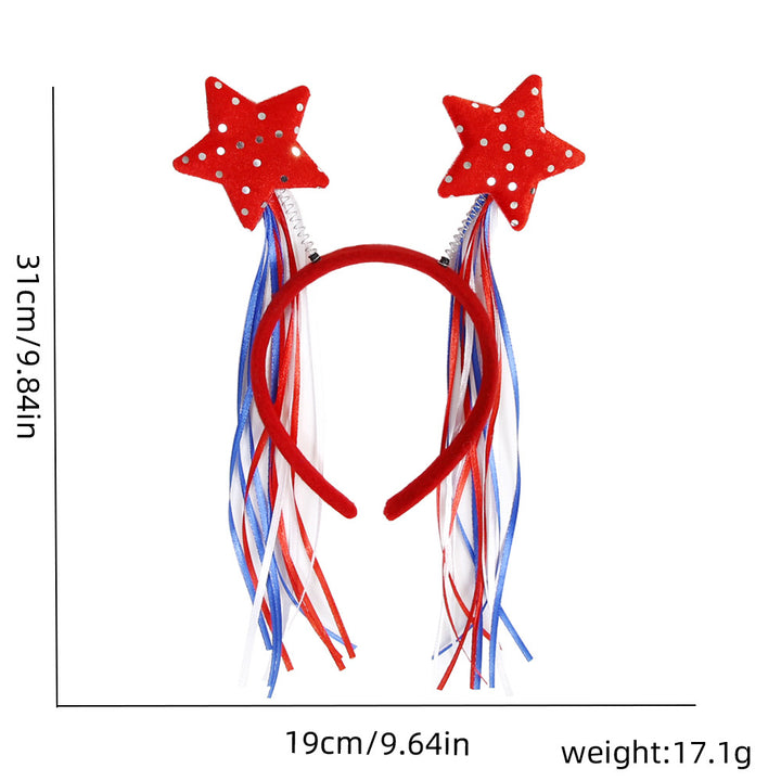 Ladies' festive hairband with pom poms, star embellishments, and glitter tinsel Bowlift