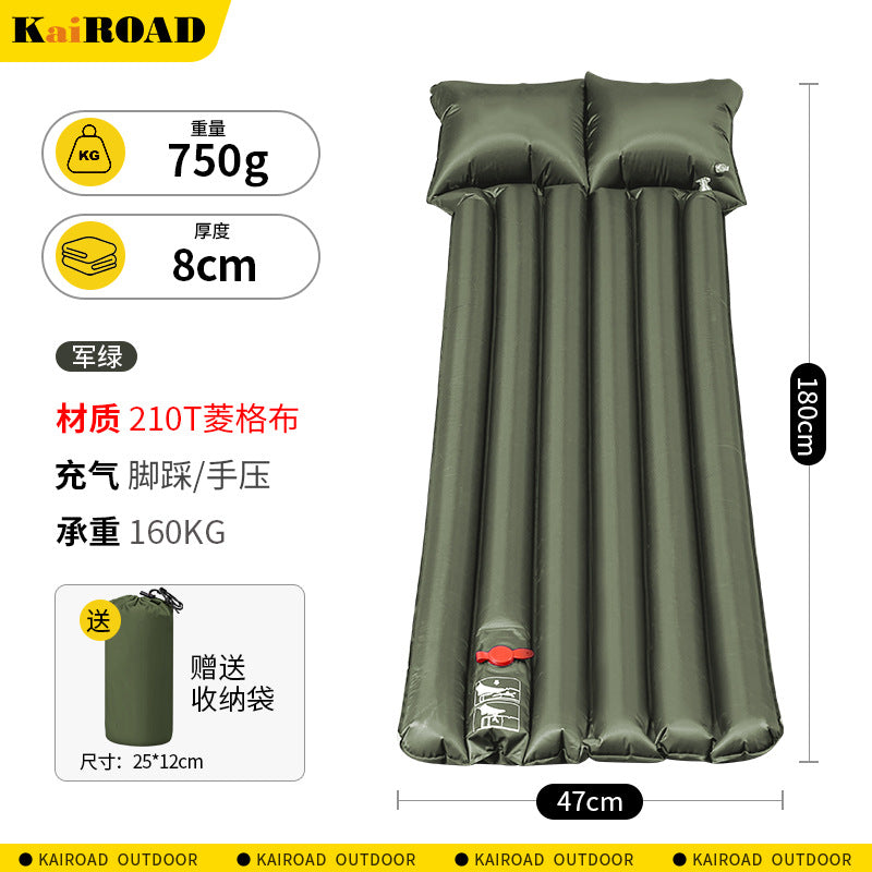 comfortable inflatable camping mat with integrated pillow and waterproof TPU surface Bowlift
