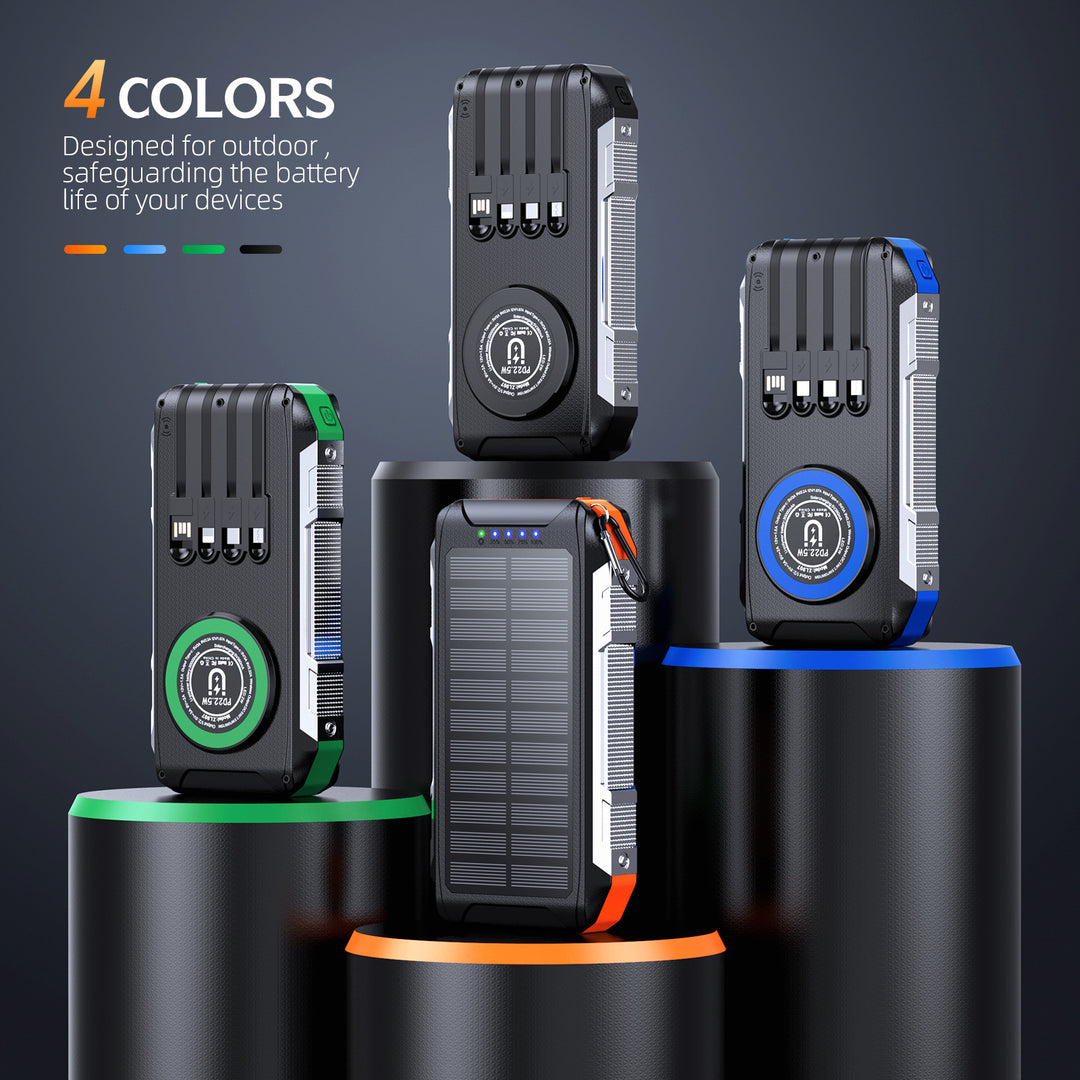 Multifunctional solar power bank with LED light and fast charging function Bowlift
