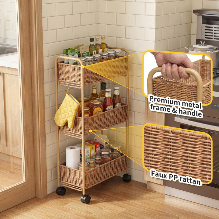 Elegant Storage Basket Made of Natural Rattan Bowlift
