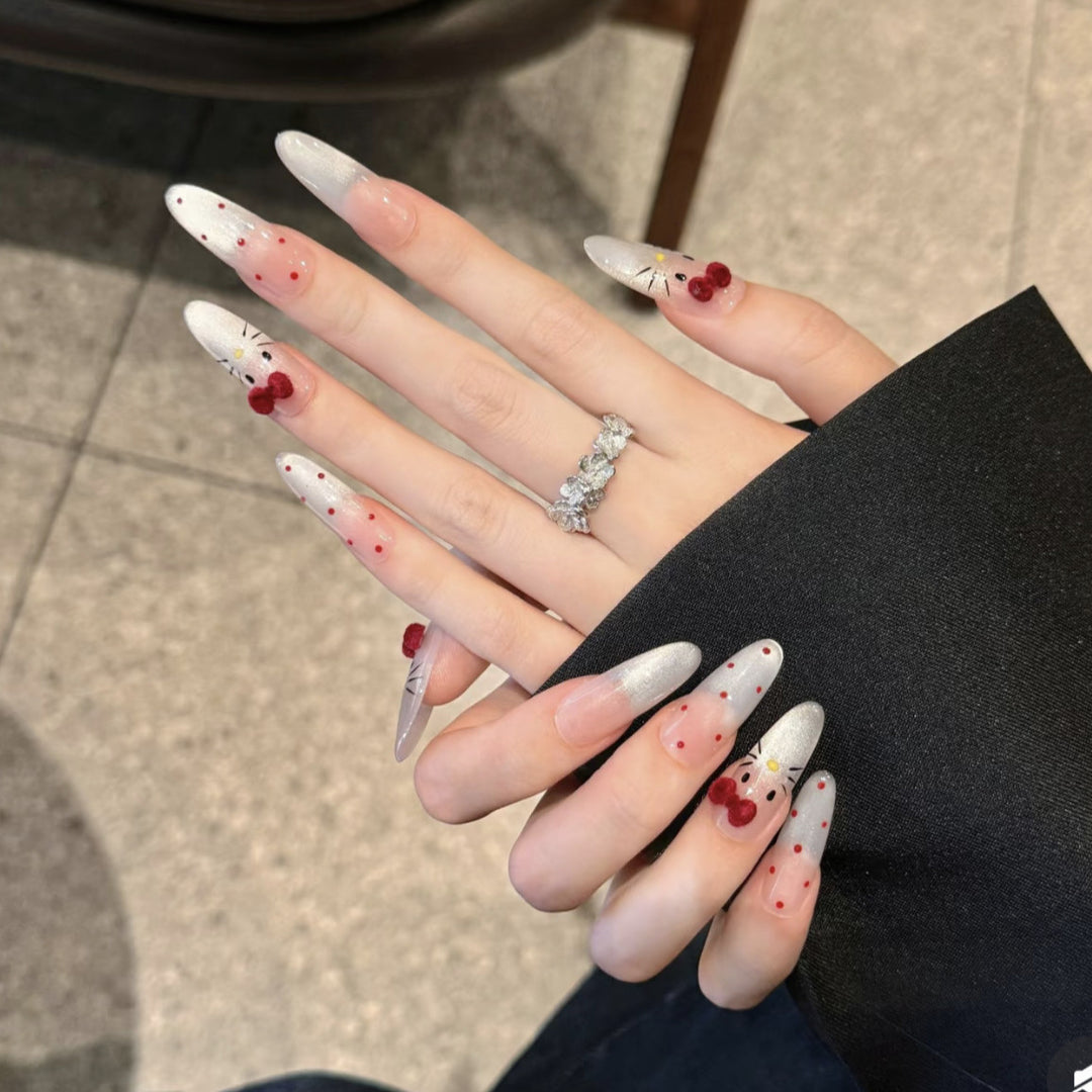 Decorative Press-On Nail Art Set with Character Design Bowlift