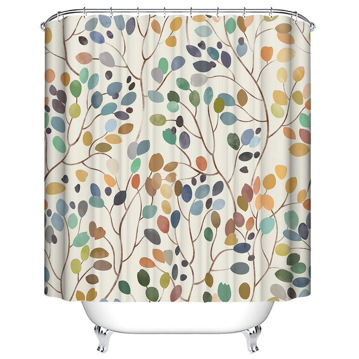 Leafy Floral Shower Curtain Bowlift