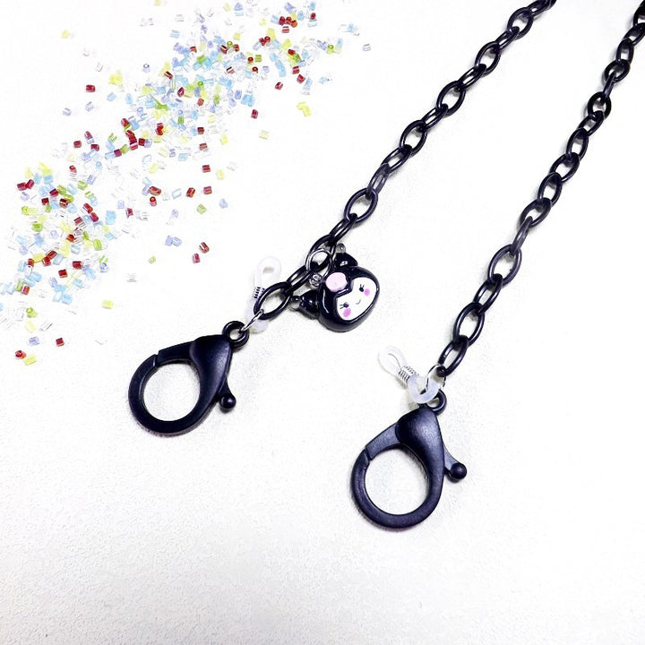 Playful glasses holder chain made of transparent material Bowlift