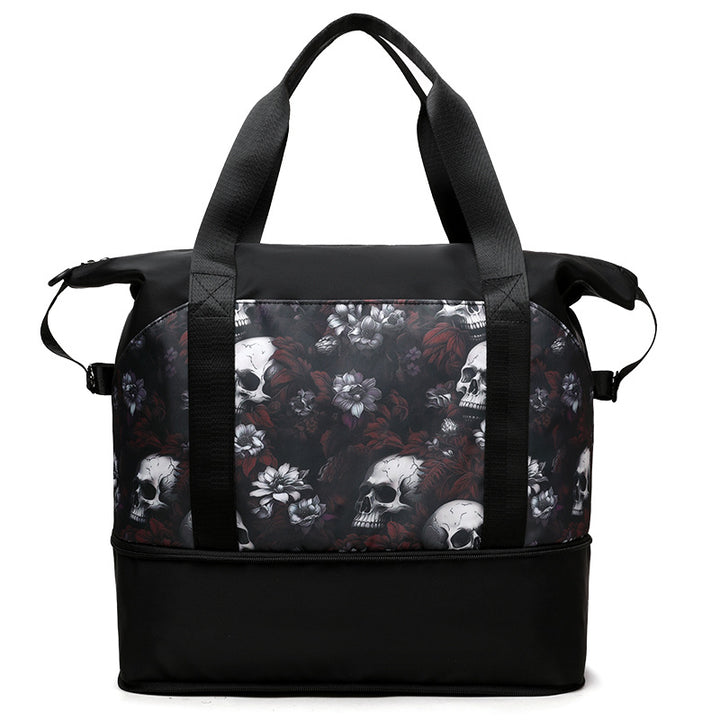 Artistic Skull Print Gym Duffel Bag Bowlift