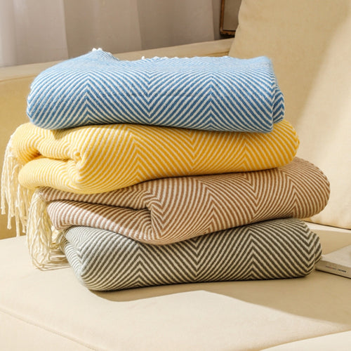 Textured Herringbone Throw Blanket