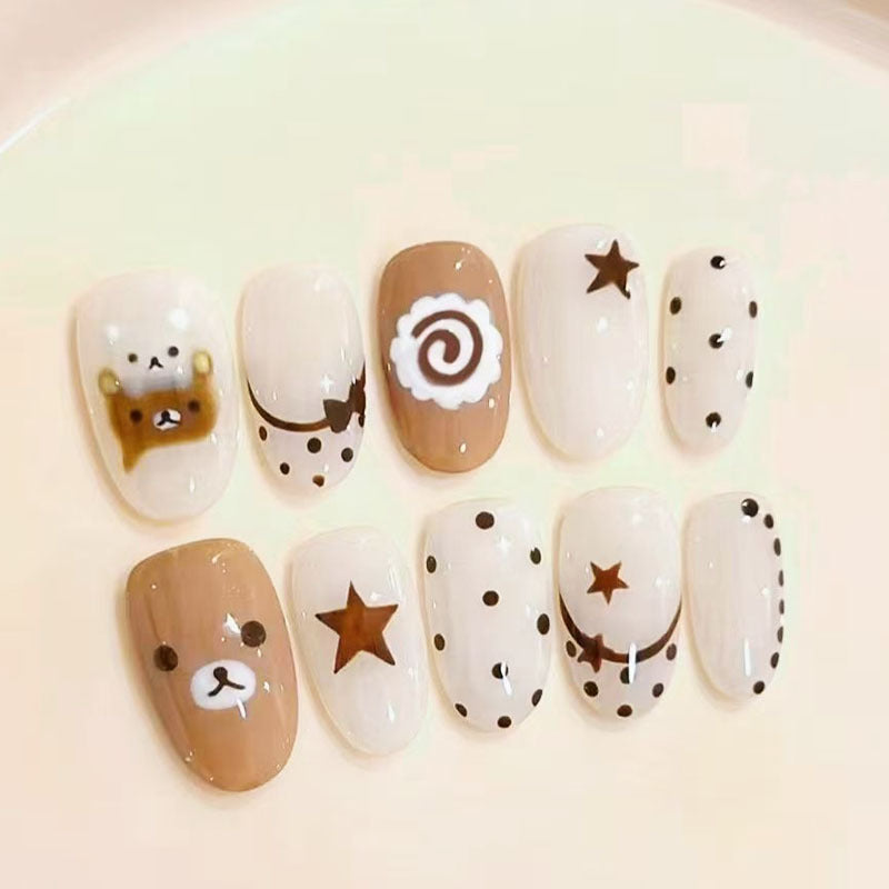Whimsical Bunny-Themed Press-On Nail Art Set Bowlift