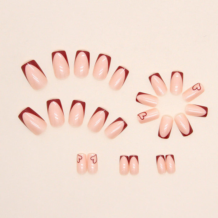 Heart-Shaped Border Nail Art Bowlift