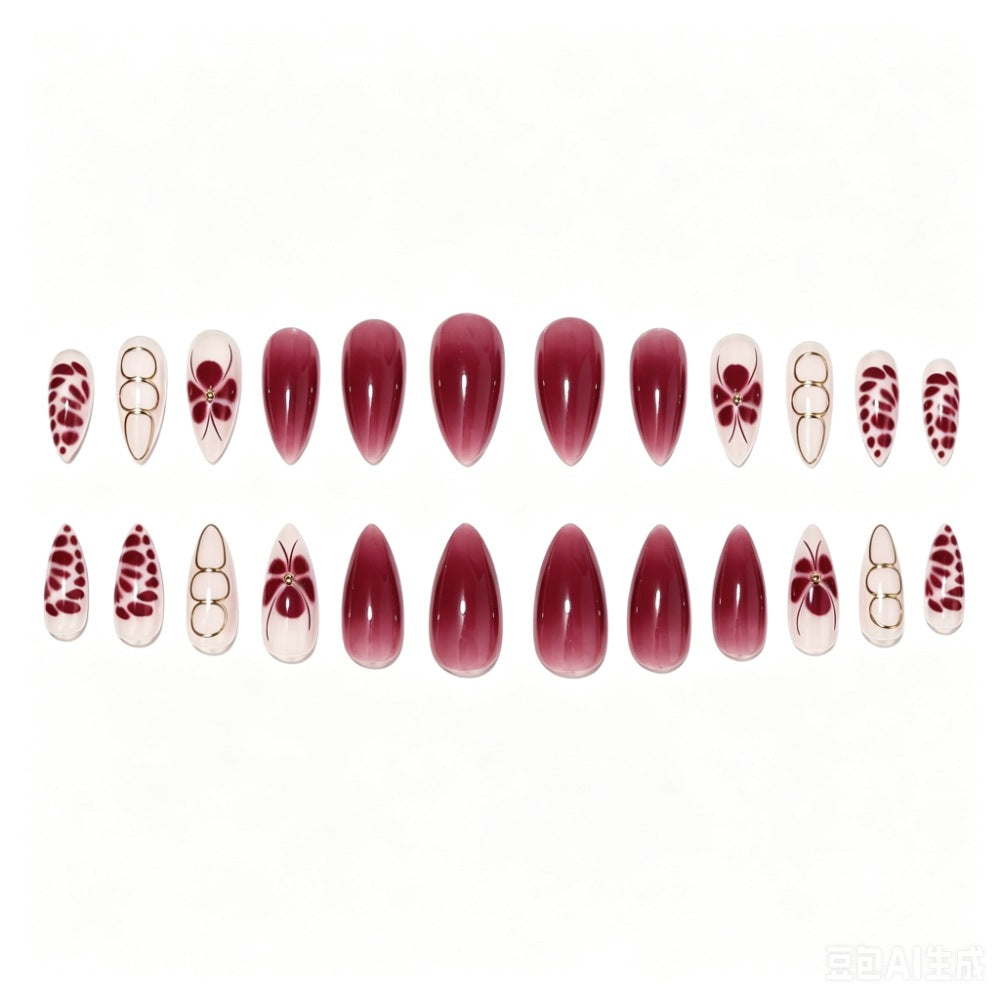 Artificial nails with elaborate flower designs and elegant accents Bowlift
