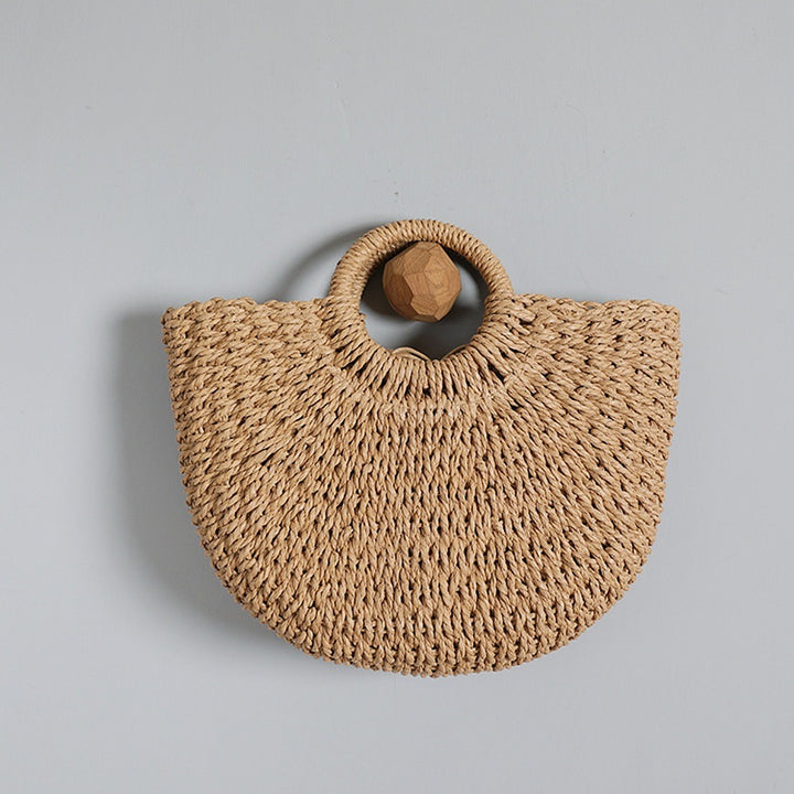 Handcrafted basket bag with round handles Bowlift