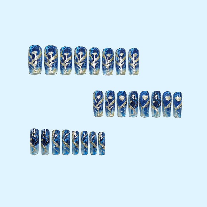 Nail set with floral designs Bowlift
