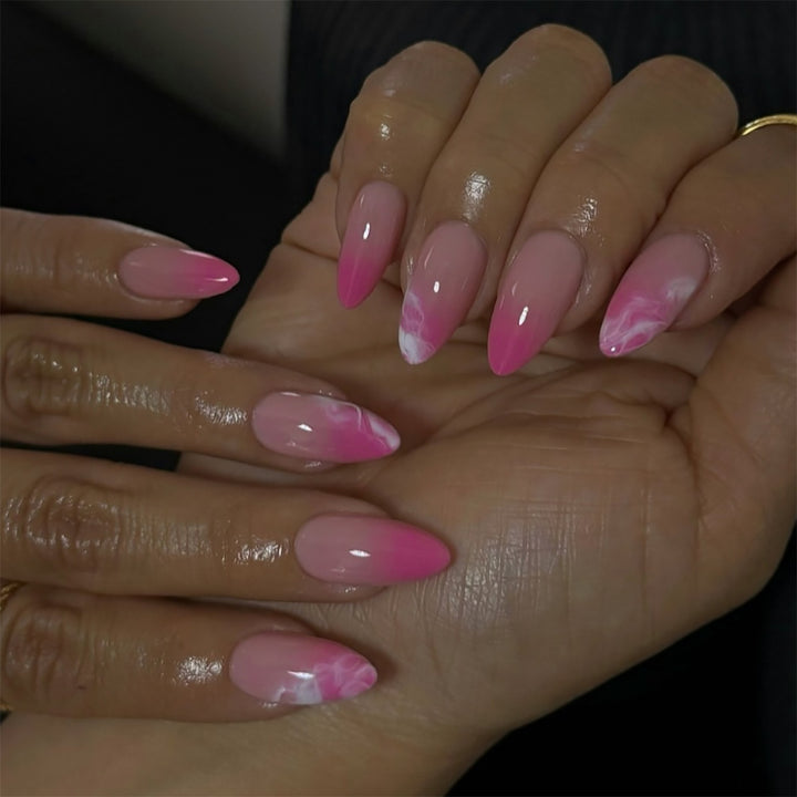 Artistic acrylic nails with elegant ombre design Bowlift