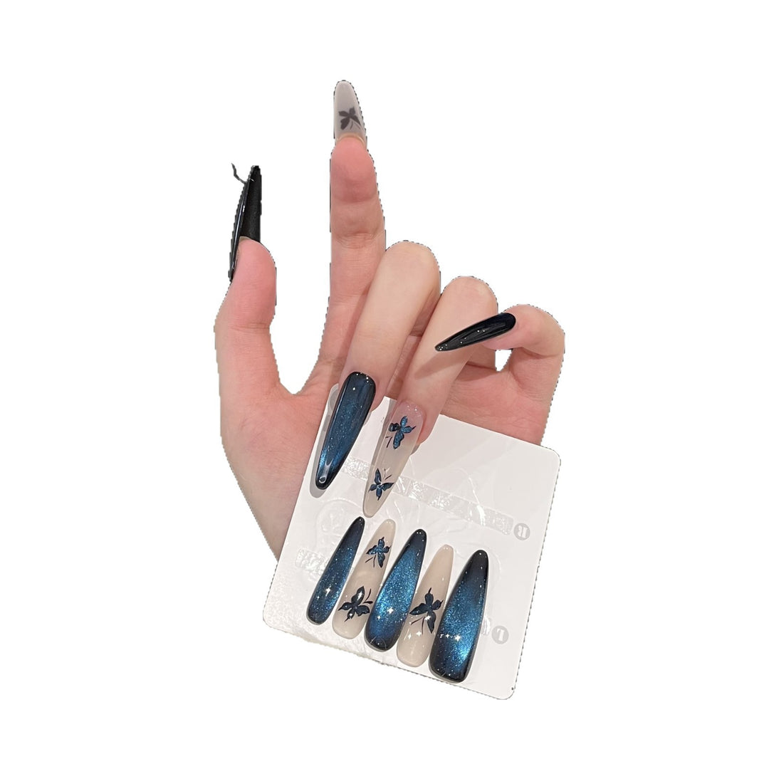 Artistic Butterfly-Accent Press-On Nail Set Bowlift