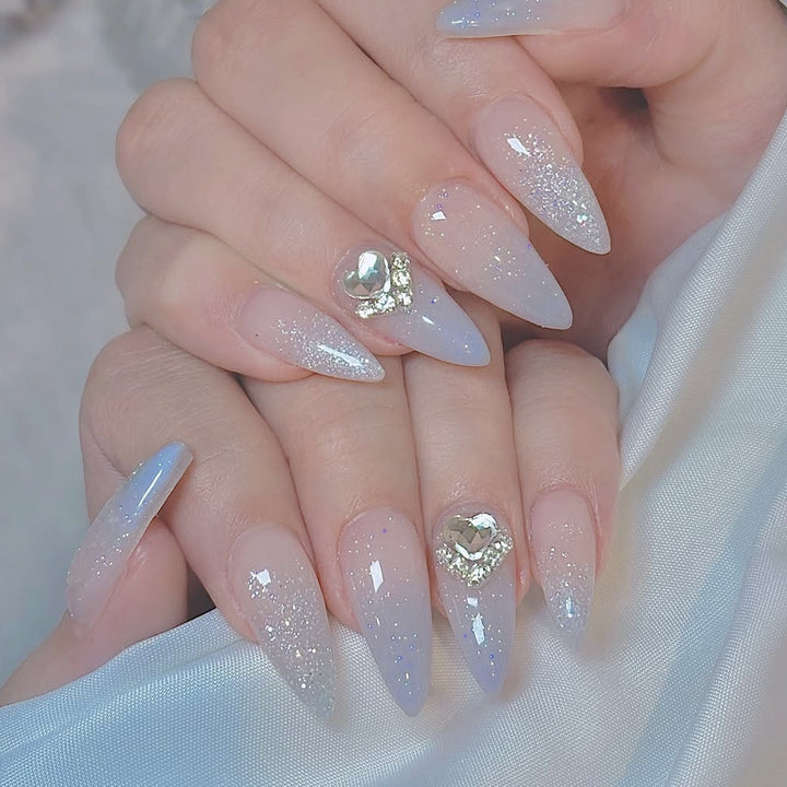 Stunning 3D Glitter Stiletto Nail Art Extensions Bowlift
