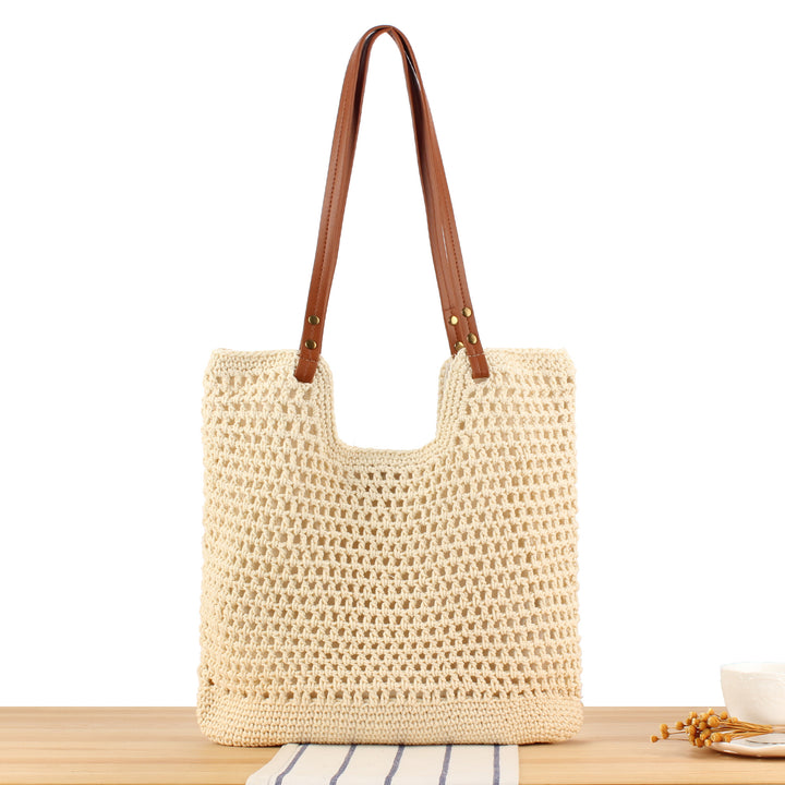 Large Shoulder Bag Made from Handwoven Natural Material Bowlift