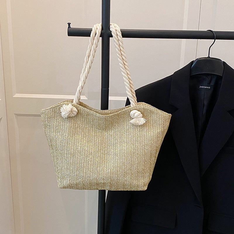 Chic Handwoven Beach Tote Bag Bowlift
