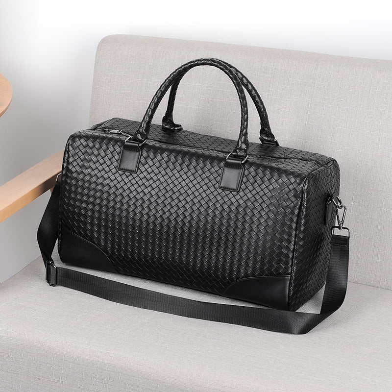 Premium Woven Leather Duffel Bag Bowlift