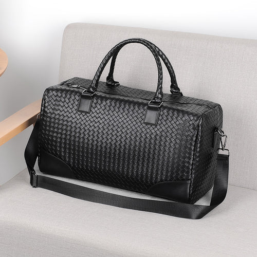 Premium Woven Leather Duffel Bag Bowlift