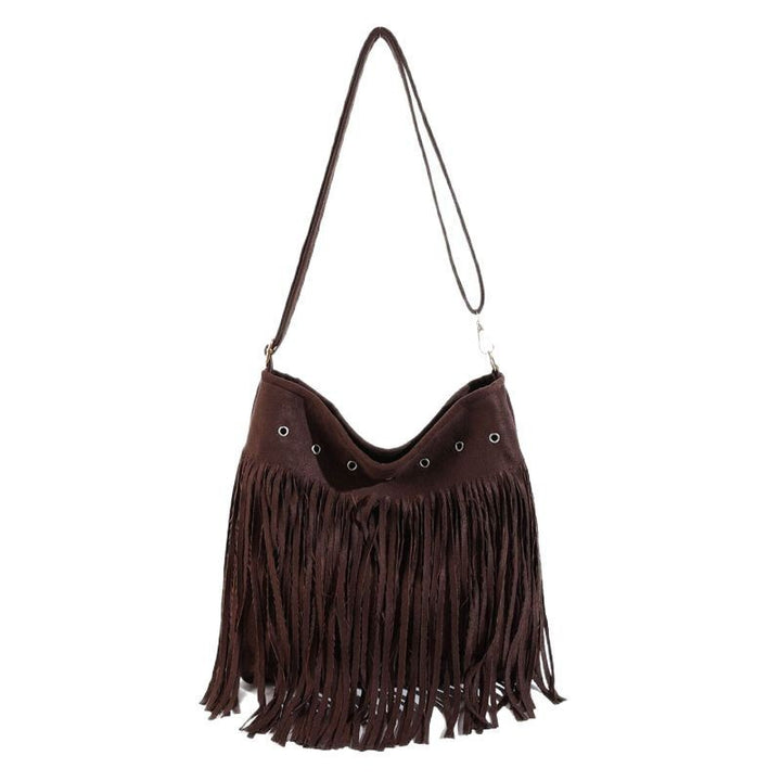 Fringe Suede Crossbody Bag Bowlift