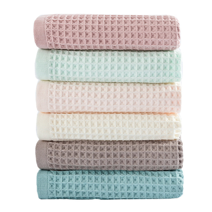 Women Waffle Fabric Bath Towel Bowlift