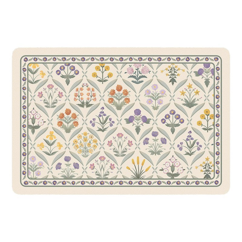 Floral Design Kitchen Mat Bowlift