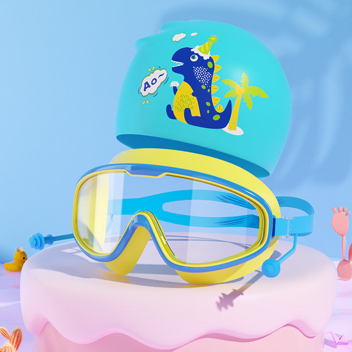 Kids Unicorn-Themed Swim Mask and Cap Set Bowlift