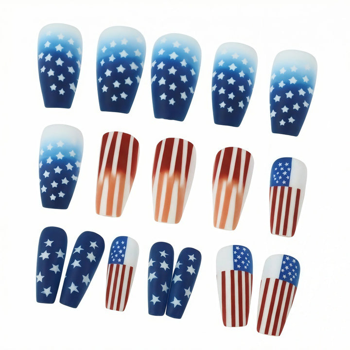 Patriotic design artificial nails Bowlift