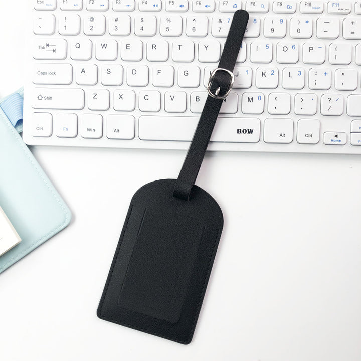 Premium Leather Luggage Tag with Adjustable Strap and ID Window Bowlift