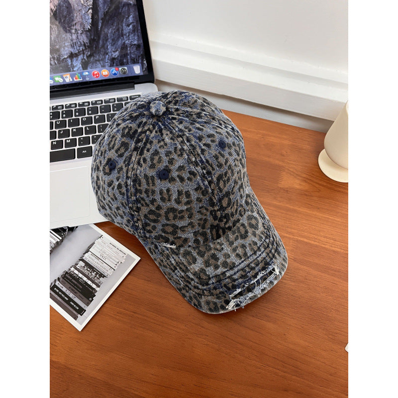 Women's Leopard Print Baseball Cap Bowlift
