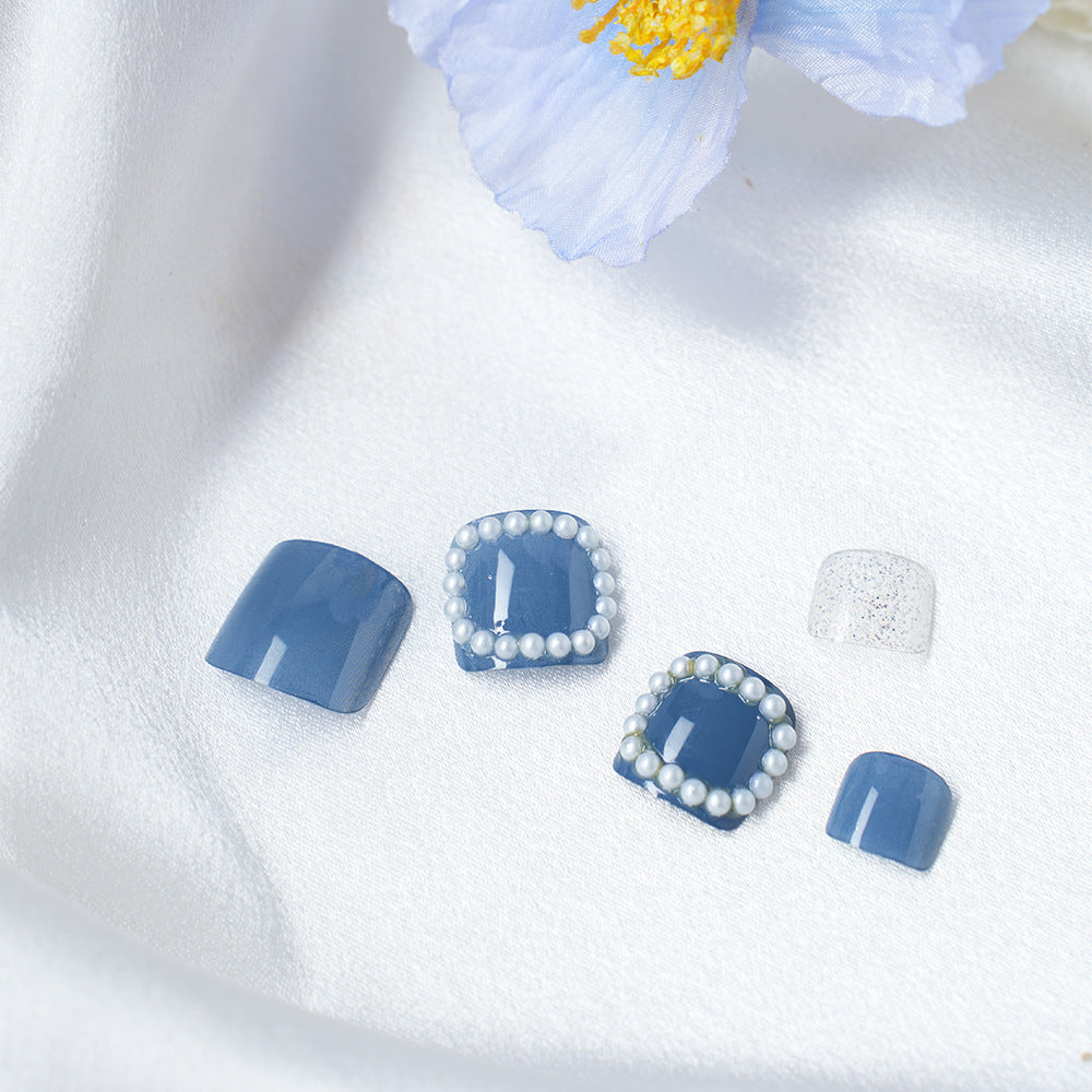 Elegant Pearl-Embellished Press-On Nail Set Bowlift