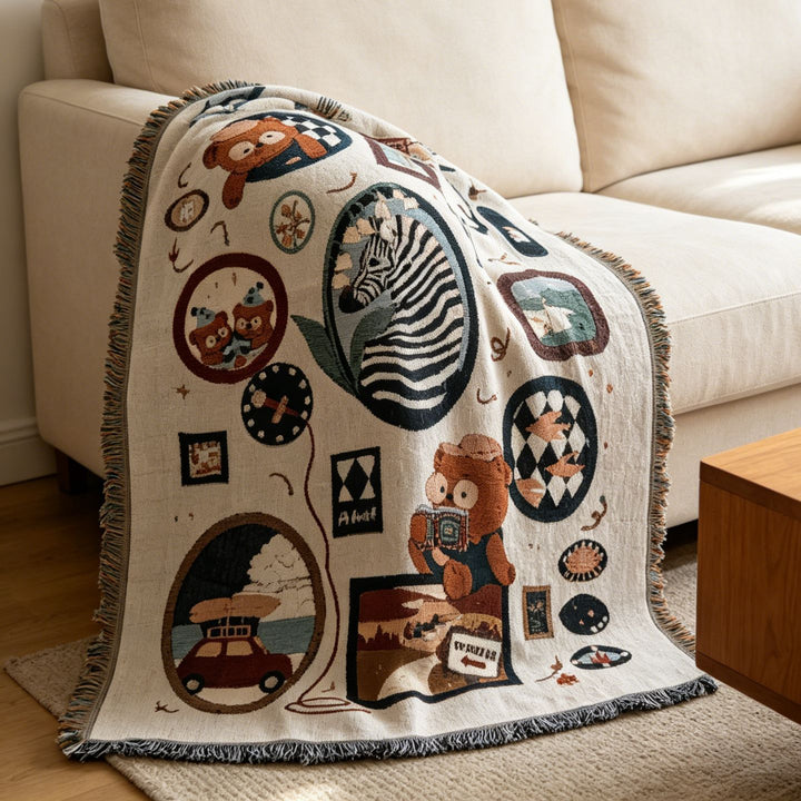 Whimsical Animal-Themed Wall Tapestry