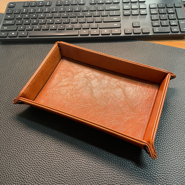 Stylish Leather Organizer Tray Bowlift