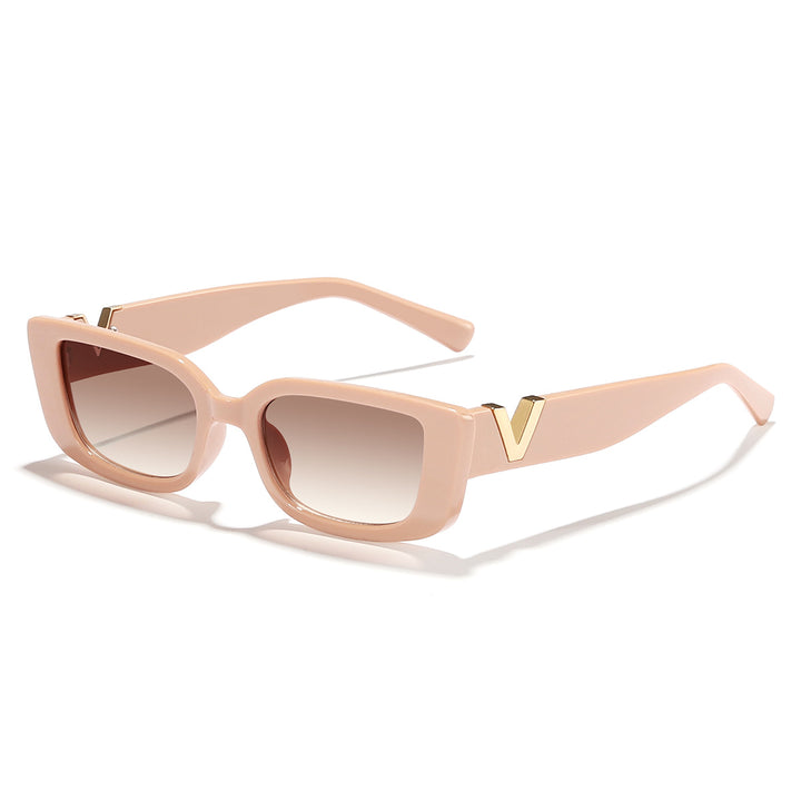Ladies fashionable square sunglasses with golden accents Bowlift