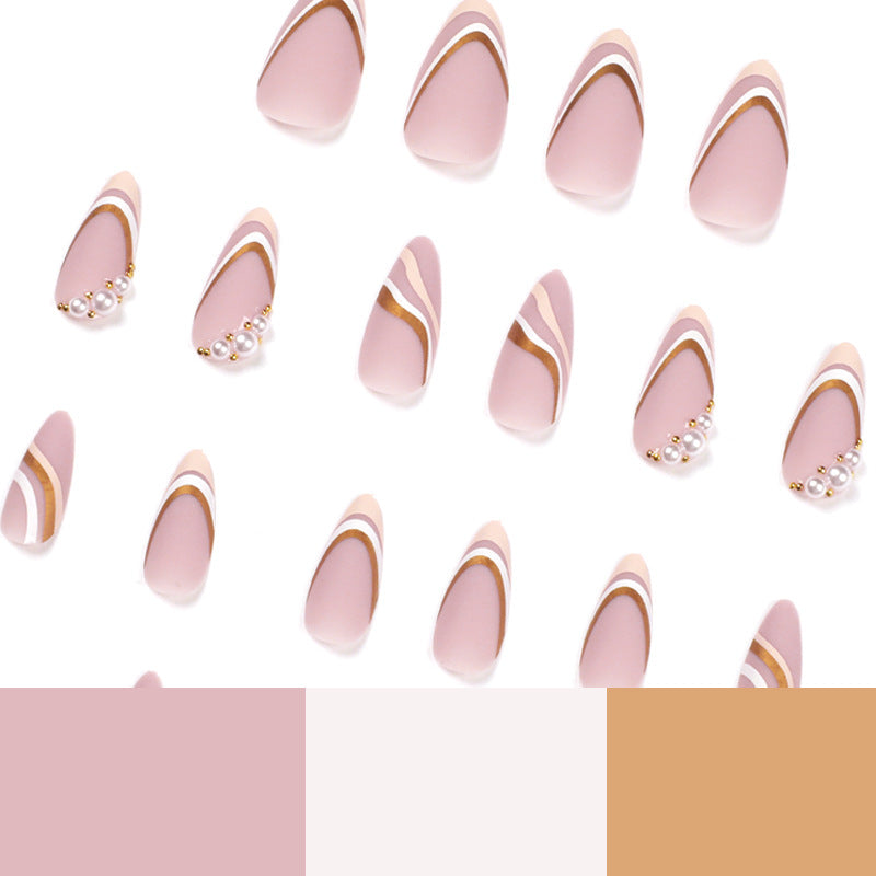 Artistic stiletto nails with elegant wave design Bowlift