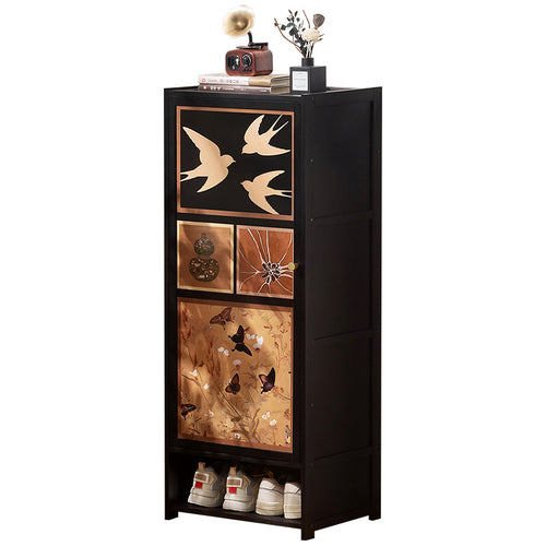 Elegant Storage Cabinet With Artistic Design And Multiple Compartments Bowlift