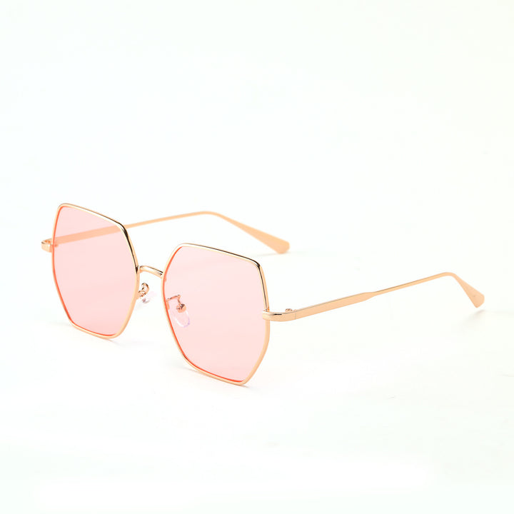 Women fashionable hexagonal sunglasses with UV protection Bowlift