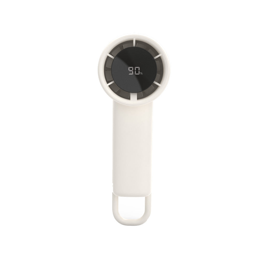 Unisex nan compact wireless hand fan with digital LED battery indicator and loop holder Bowlift