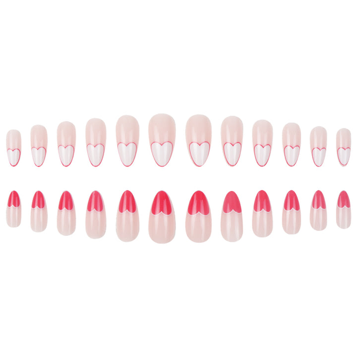 Heart-Design Stiletto Press-On Nails Bowlift 1789085993