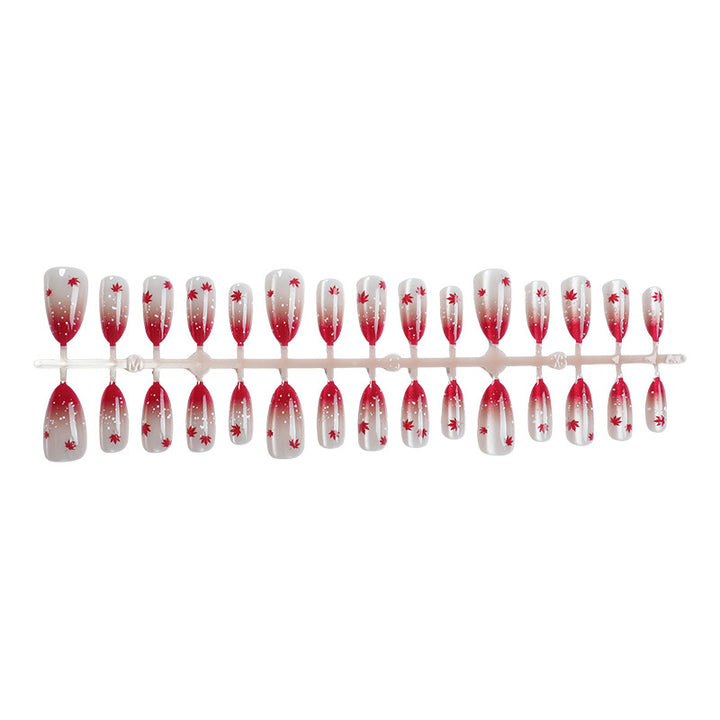 Artistic Ombre Leaf Press-On Nail Set Bowlift